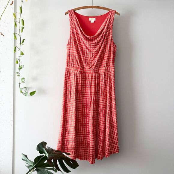 Anthropologie Maeve Tangerine Brianne Cowl Neck Dress L - Picture 3 of 6